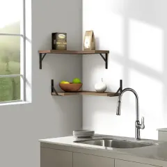 Custom Corner Floating Shelves Wood Wall Shelves