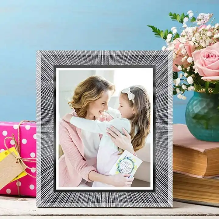 Customized Glass Picture Frame Radial Texture Photo Frame