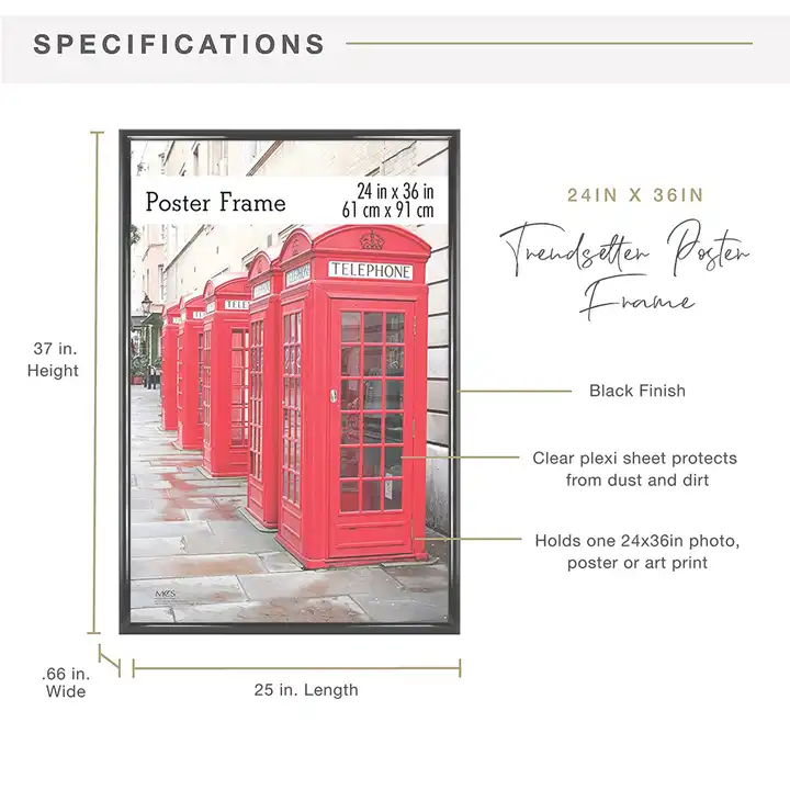 Wholesale Plastic Picture Frame 11x14", 12x16", 16x20", 18x24", 24x36" Poster Frame