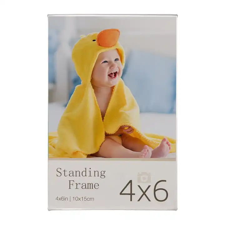 Wholesale Clear Acrylic Self Standing Picture Frame Set of 12 Acrylic Photo Frame