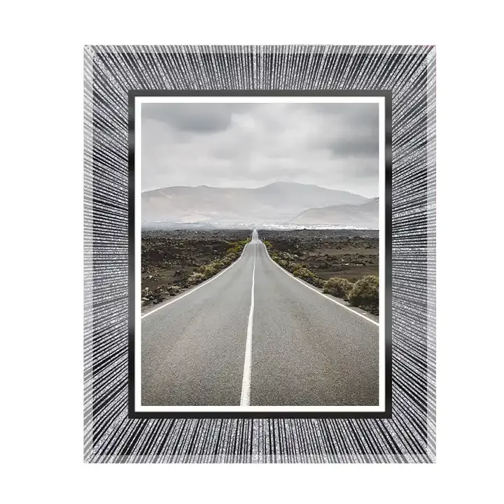 Customized Glass Picture Frame Radial Texture Photo Frame