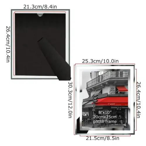 Custom Glass Picture Frame Silver Mirrored Photo Frame