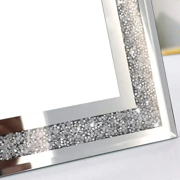 Wholesale Crushed Diamond Wedding Photo Frame Crystal Silver Glass Picture Frame