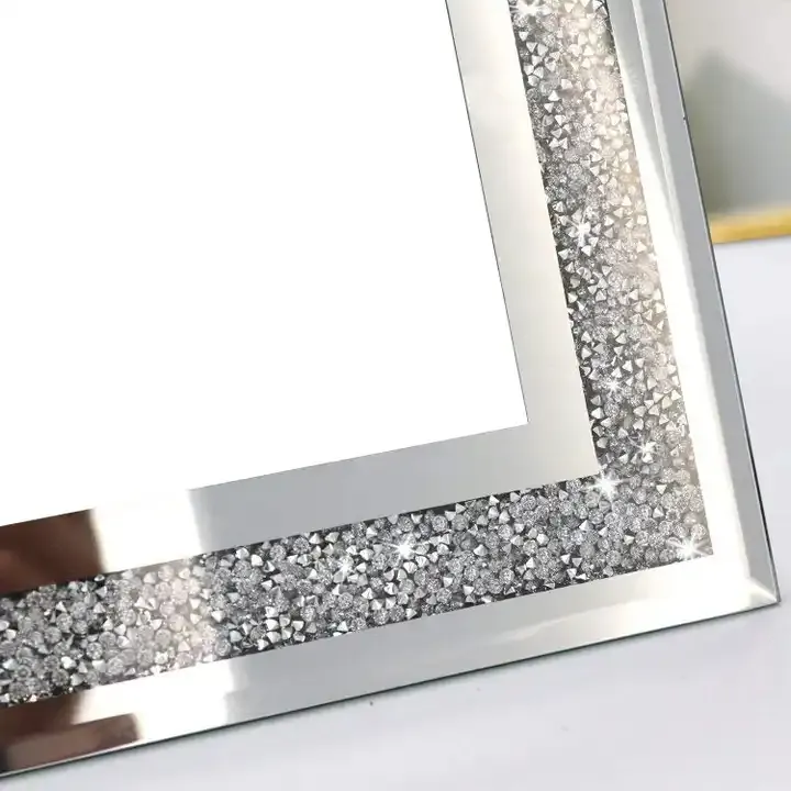 Wholesale Crushed Diamond Wedding Photo Frame Crystal Silver Glass Picture Frame