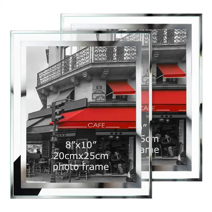Custom Glass Picture Frame Silver Mirrored Photo Frame