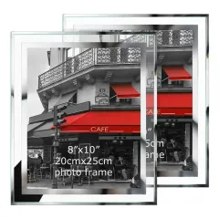 Custom Glass Picture Frame Silver Mirrored Photo Frame