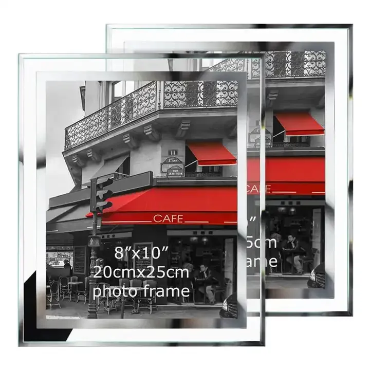 Custom Glass Picture Frame Silver Mirrored Photo Frame