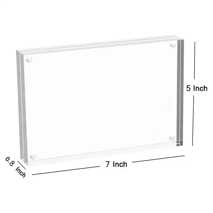 Custom Acrylic Picture Frame Freestanding Double Sided Frameless Magnetic Photo Frame