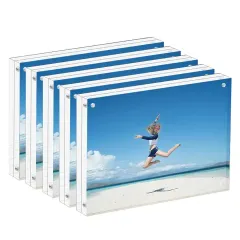 Custom Acrylic Picture Frame Freestanding Double Sided Frameless Magnetic Photo Frame