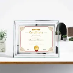 Customized Mirror Glass Certificate Frame Document Frame