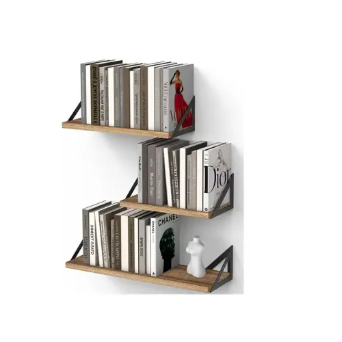 Customized Bookshelf Floating Shelves Wood Wall Mounted Shelves