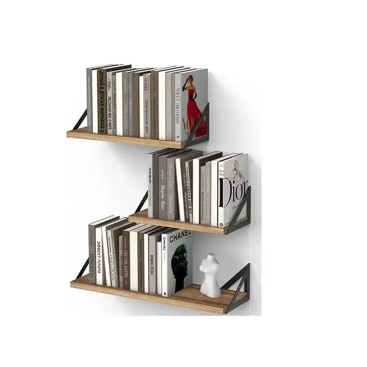 Customized Bookshelf Floating Shelves Wood Wall Mounted Shelves