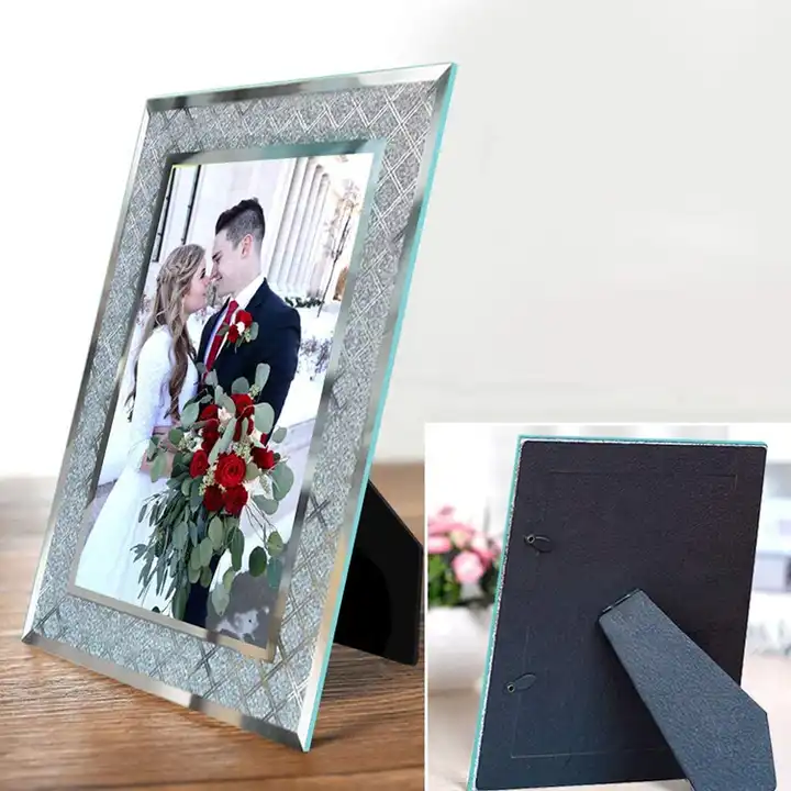 Customized Glass Picture Frame Sparkle Crystal Diamond Photo Frame