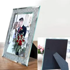 Customized Glass Picture Frame Sparkle Crystal Diamond Photo Frame