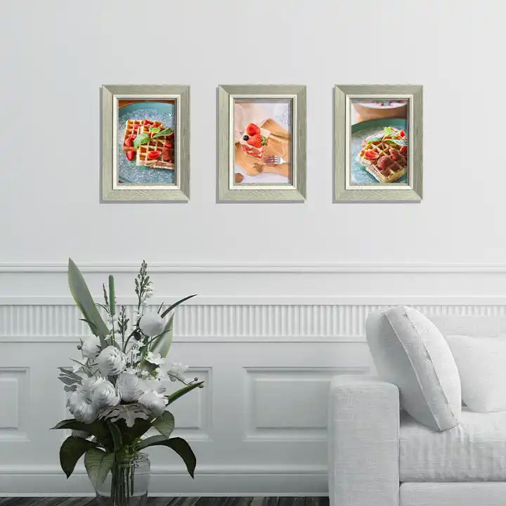 Wholesale PS Plastic Photo Frame Wood Texture Picture Frame