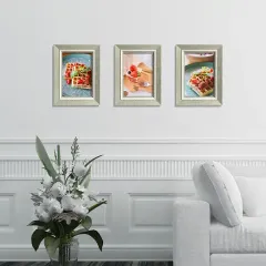 Wholesale PS Plastic Photo Frame Wood Texture Picture Frame