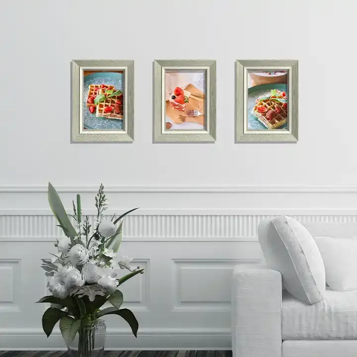 Wholesale PS Plastic Photo Frame Wood Texture Picture Frame