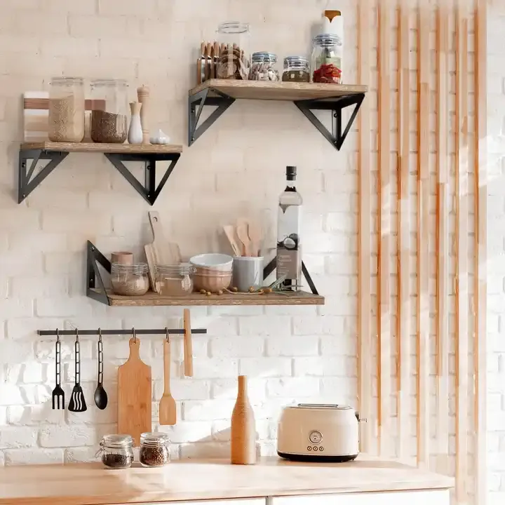 Customized Bookshelf Floating Shelves Wood Wall Mounted Shelves