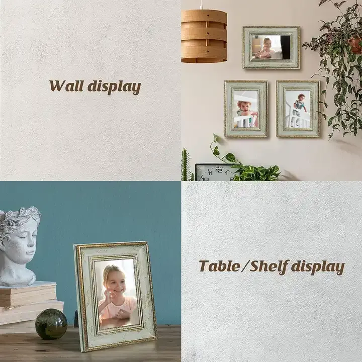 Custom Farmhouse Rustic Picture Frame Distressed Plastic Photo Frame