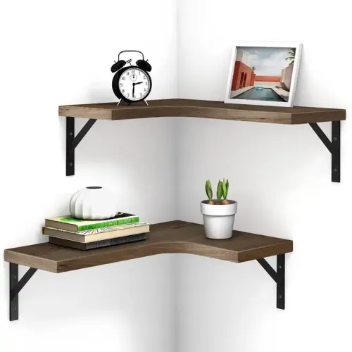 Custom Corner Floating Shelves Wood Wall Shelves