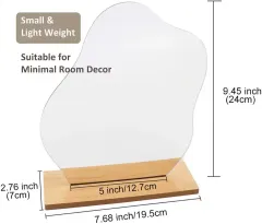 Customized Wooden Base Mirror Frameless Irregular Vanity Mirror