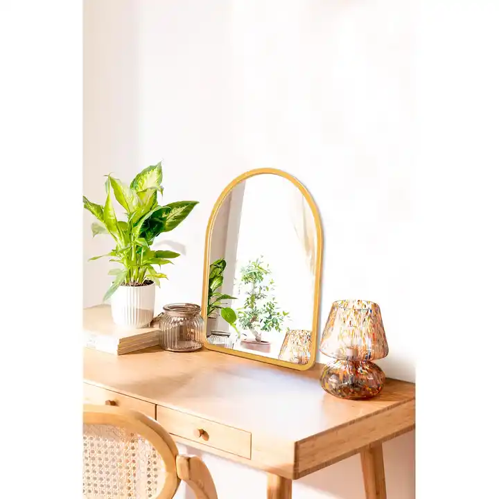 Custom Luxury Bathroom Farmhouse Mirror Wooden Arched Frame Mirror