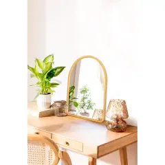 Custom Luxury Bathroom Farmhouse Mirror Wooden Arched Frame Mirror