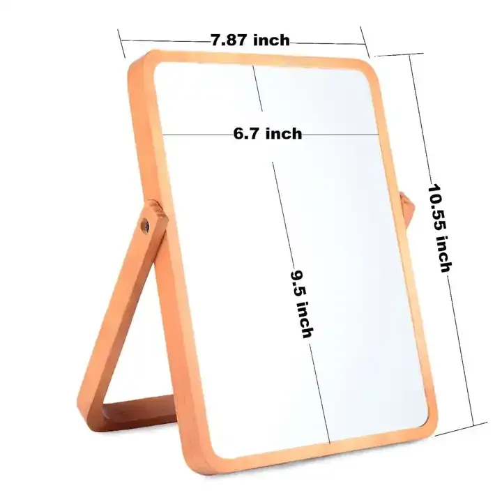 Custom Wood Frame Makeup Mirror Desktop Display Mirror