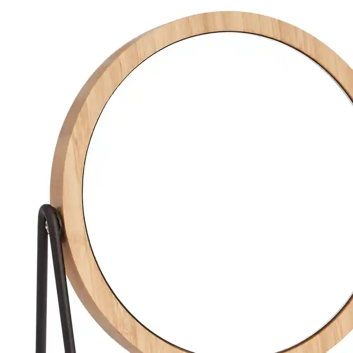 Custom Natural Wooden Frame Makeup Mirror Desktop Display Mirror