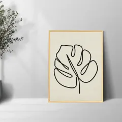 Customized Leaf Wall Painting Simple Wooden Wall Art