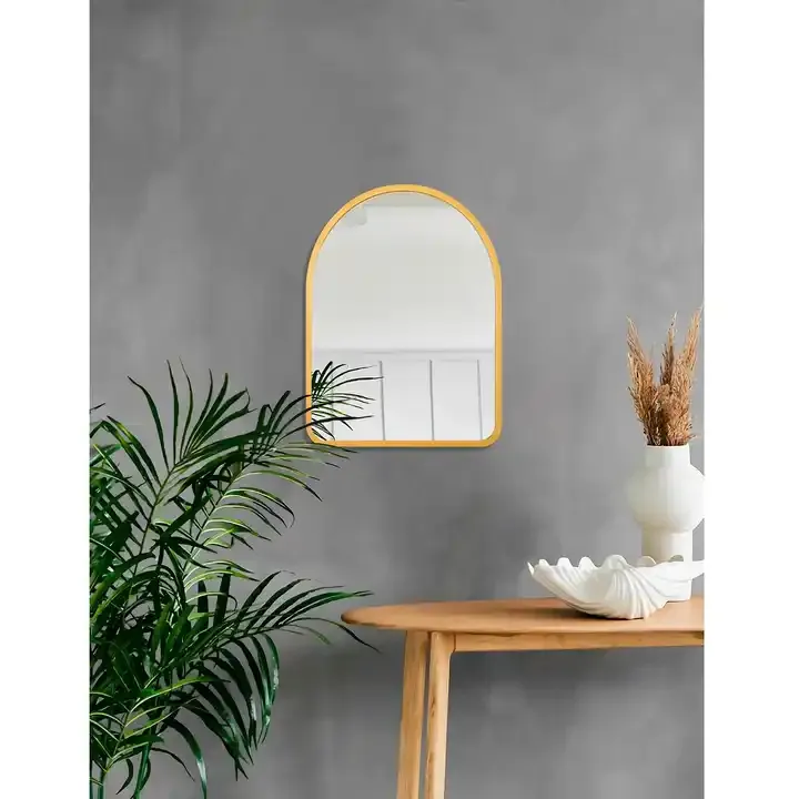 Custom Luxury Bathroom Farmhouse Mirror Wooden Arched Frame Mirror