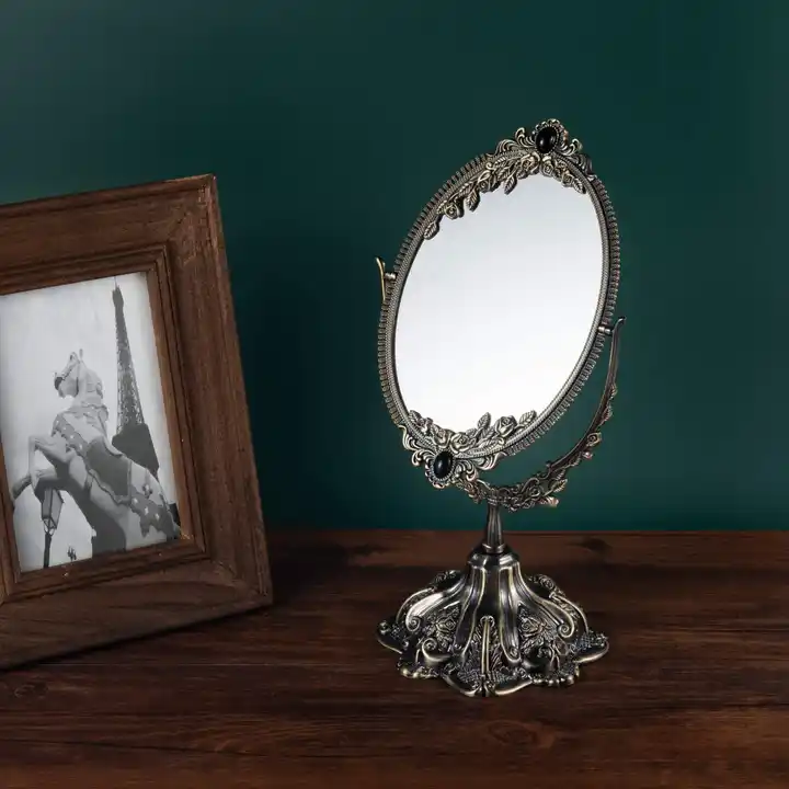 Custom Portable Antique Mirror Hand Double Makeup Mirror
