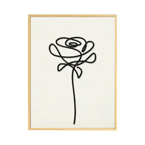 Custom Rose Wall Art Abstract Simple Wooden Wall Decor
