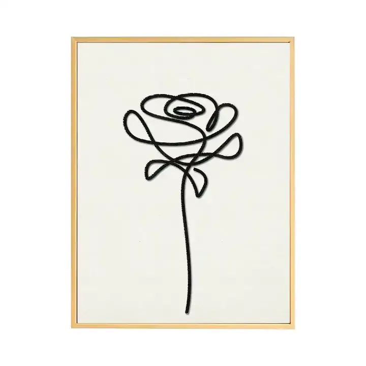 Custom Rose Wall Art Abstract Simple Wooden Wall Decor