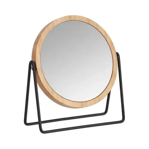 Custom Natural Wooden Frame Makeup Mirror Desktop Display Mirror