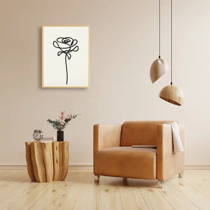 Custom Rose Wall Art Abstract Simple Wooden Wall Decor