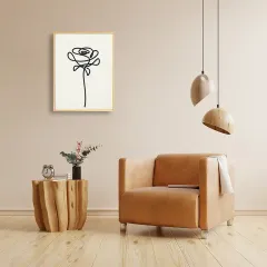 Custom Rose Wall Art Abstract Simple Wooden Wall Decor