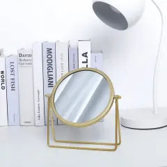Customized Gold Metal Frame Makeup Mirror Desktop Vanity Mirror