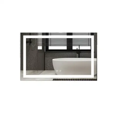 Customized Modern Large Mirror Wall Mounted LED Anti Fog High Definition Smart Bathroom Makeup Mirror