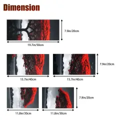 Wholesale Red Big Tree Quintet Wall Art Unframed Canvas Wall Artwork