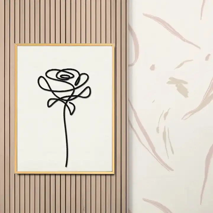 Custom Rose Wall Art Abstract Simple Wooden Wall Decor