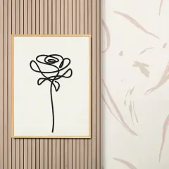 Custom Rose Wall Art Abstract Simple Wooden Wall Decor