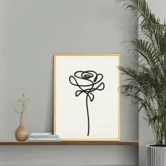 Custom Rose Wall Art Abstract Simple Wooden Wall Decor