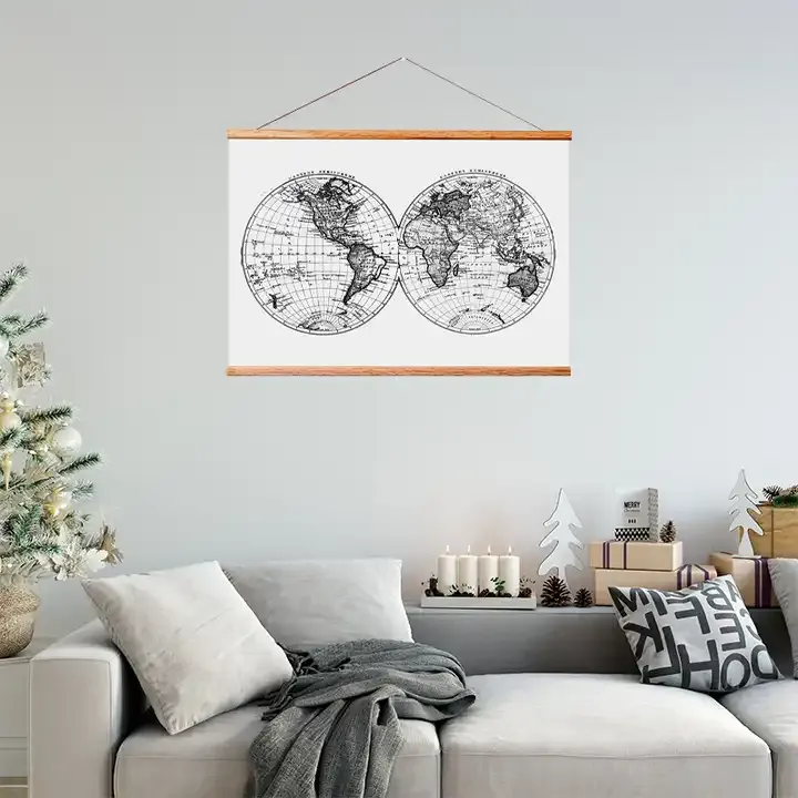 Wholesale Map Wall Decor Wooden Creative Wall Art