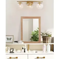 Wholesale Natural Wood Frame Mirror Wall Mounted Mirror