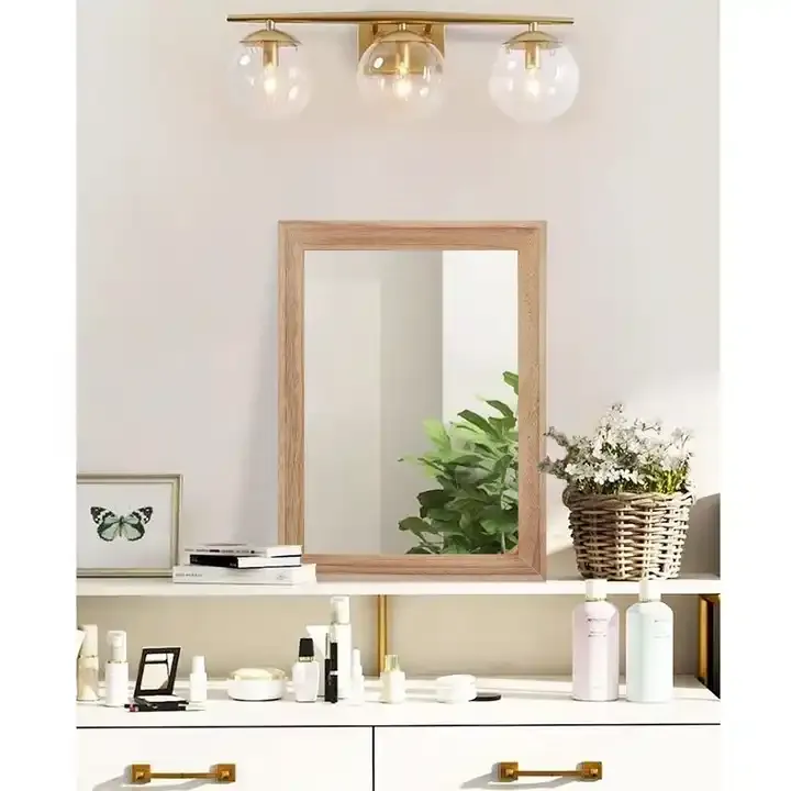 Wholesale Natural Wood Frame Mirror Wall Mounted Mirror