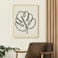 Customized Leaf Wall Painting Simple Wooden Wall Art