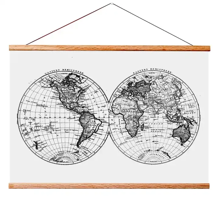 Wholesale Map Wall Decor Wooden Creative Wall Art