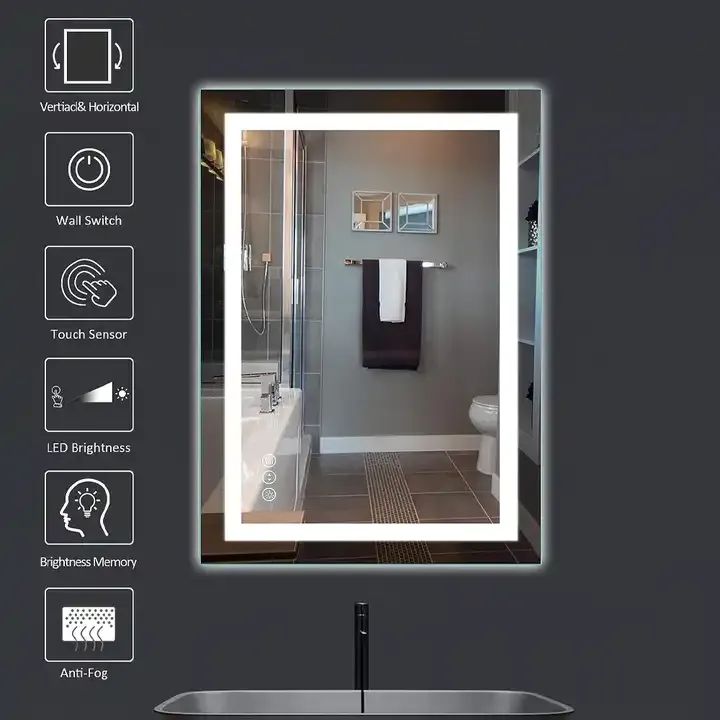 Wholesale 24x36" LED Bathroom Mirror, Anti-Fog Shatter-Proof Vanity Mirror