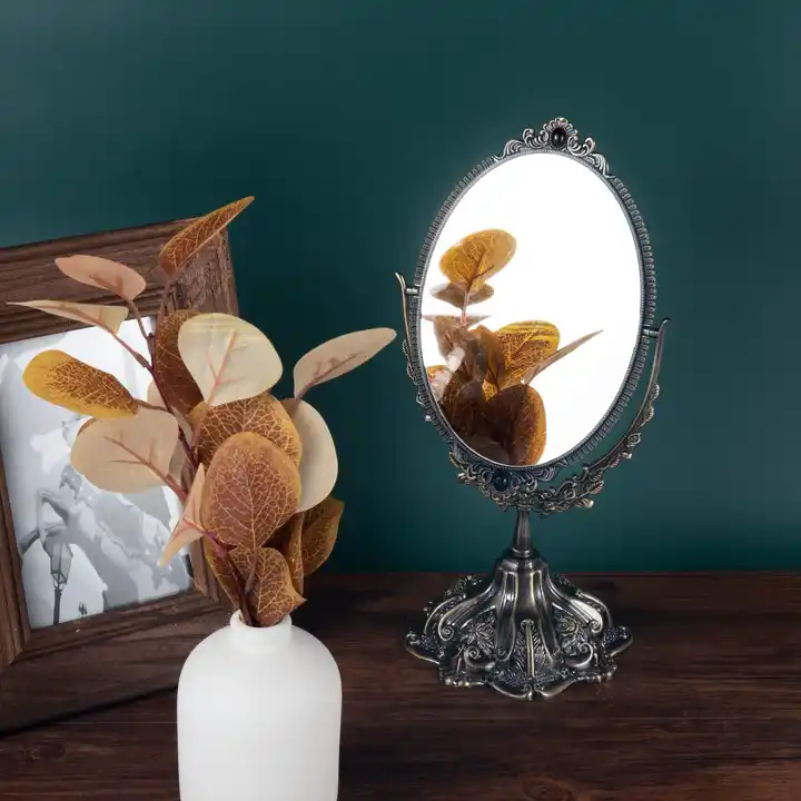 Custom Portable Antique Mirror Hand Double Makeup Mirror